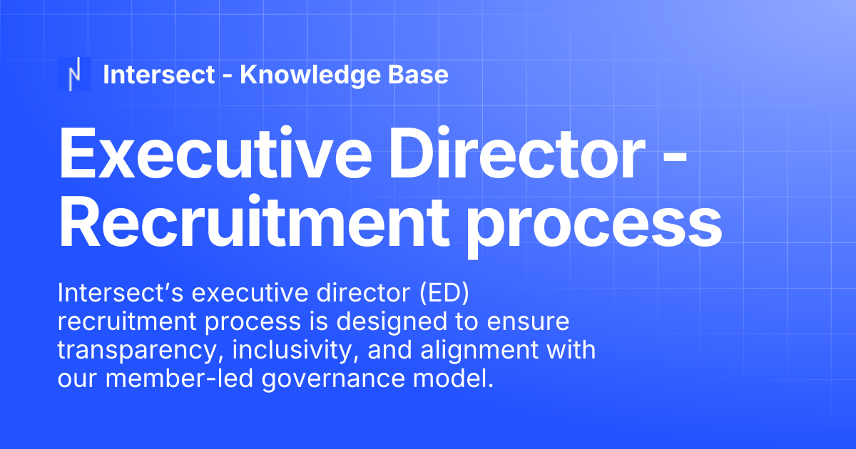 Executive Director - Recruitment process | Knowledge Base | Intersect ...