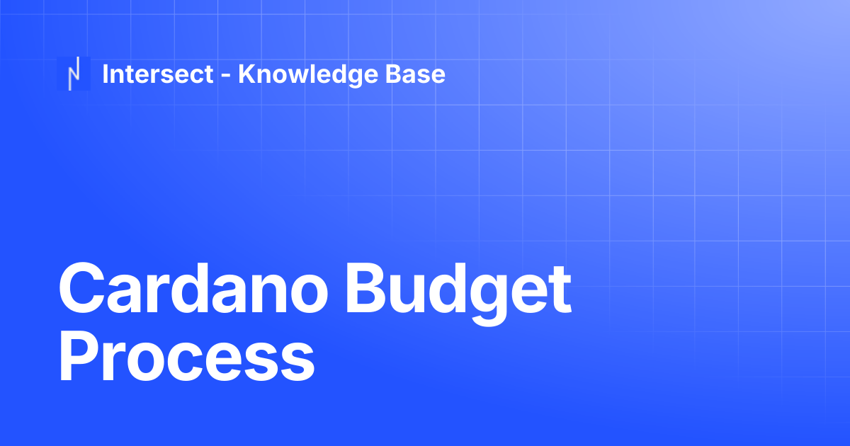 Cardano Budget Process | Knowledge Base | Intersect - Knowledge Base