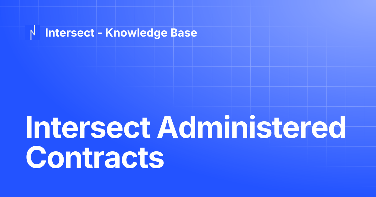 Intersect Administered Contracts | Knowledge Base | Intersect ...