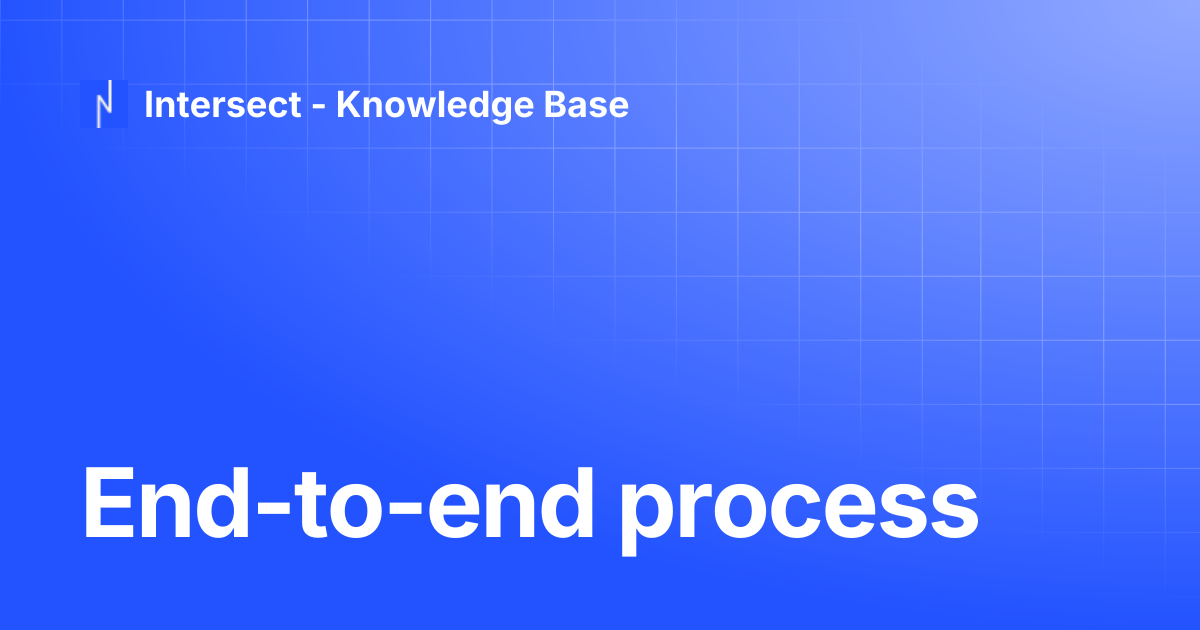 End-to-end process | Knowledge Base | Intersect - Knowledge Base